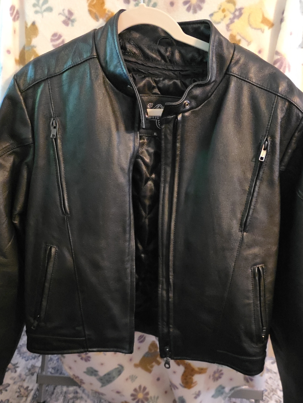 Leather Gallery motorcycle rider jacket coat black new without tags luxury black